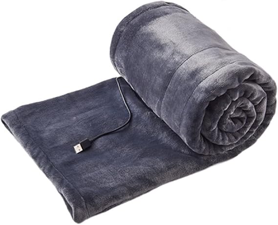 DULRLLY USB Electric Heated Blankets, Portable Heated Throw Blanket with 3 Heating Levels, Outdoor Cordless Heating Blanket for Winter Home Office and Car Machine Washable, Flannel