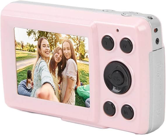 16X Zoom Digital Point and Shoot Camera Anti-shake Compact Small Camera for Boys Girls Kids Portable for Photography Video (Pink)