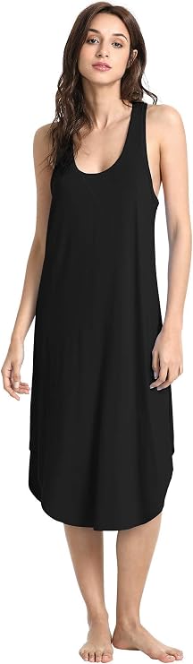 GYS Women's Bamboo Viscose Cooling Racerback Tank Nightgown