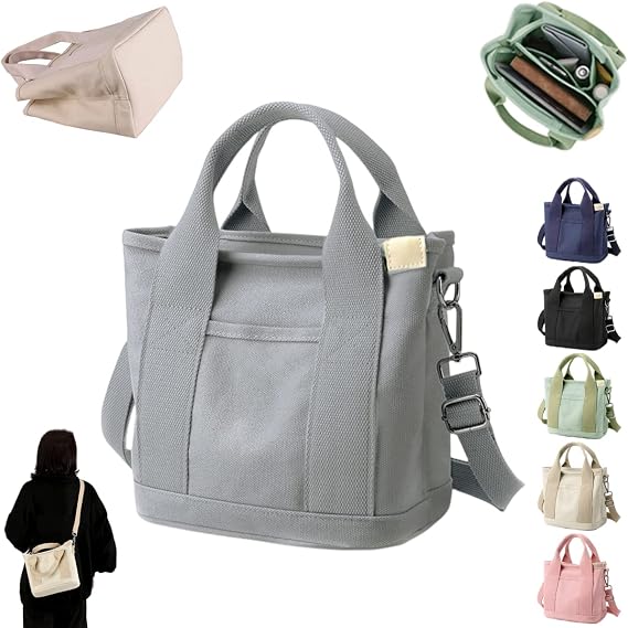 Misawa Shinichiro Japanese Handmade Large Capacity Multi-Pocket Handbag, Lunchbox Bag, Crossbody Bag for Women