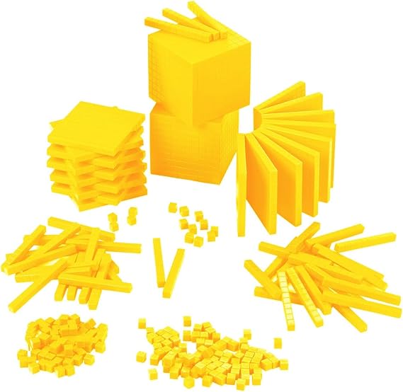 EAI Education Base Ten Intermediate Classroom Set: Yellow Plastic - Blocks Only