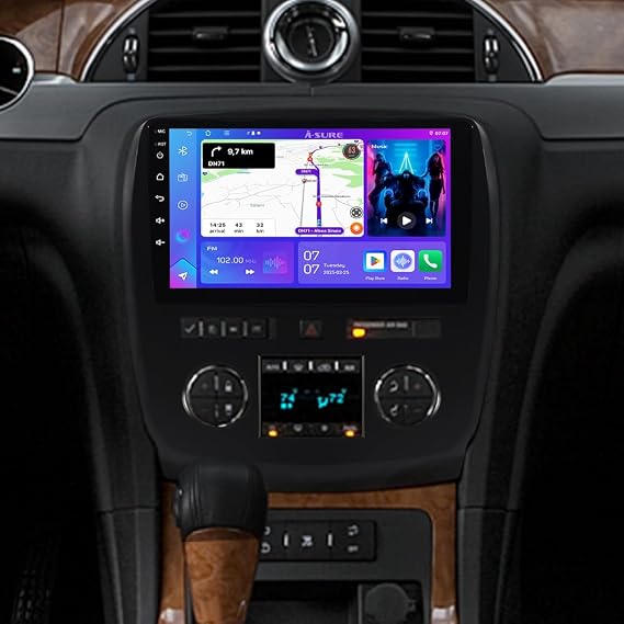 ASURE 4+64G Android 15 Car Stereo for Buick Enclave 20082012-9 Inch Touchscreen Head Unit with Wireless CarPlay, Android Auto, Bluetooth 5.4, WiFi 6, AHD Backup Camera, SWC