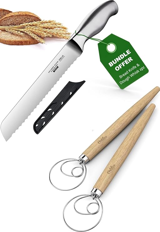 Essential Bread Knife & Double Whisk Set