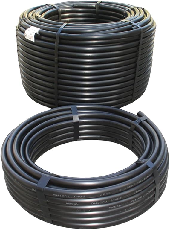 1/2" Polyethylene Drip Irrigation Tubing (0.600" ID x 0.700" OD) Durable & UV-Resistant Mainline Supply Hose for Drip Systems Multiple Lengths (50 ft)
