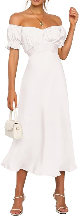 KIRUNDO Women's Satin Summer Wedding Guest Cocktail Dress