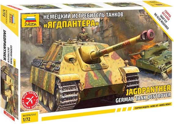 Zvezda 500785042 1:72 Jagdpanther Sd.Kfz. 173 Plastic Construction Model Assembly Kit for Beginners Detailed, Camouflage