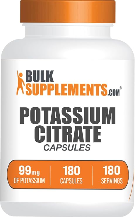Potassium Citrate Capsules - Potassium Supplement, Potassium Citrate 99mg - Potassium Citrate Supplement, Potassium Pills - 1 Capsule per Serving, 180 Capsules (Pack of 1)