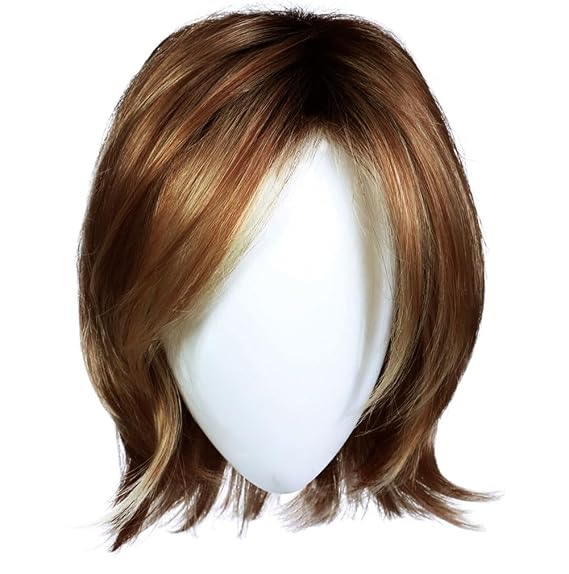 Play It Straight Wig Color SS12/20 SHADED TOAST - Raquel Welch Wigs 8.5" Short Layered Bob Sheer Lace Front Monofilament Part Women's Synthetic Memory Cap II