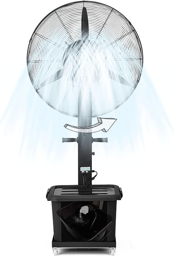 Industrial Misting Fan, 3 Cooling Speeds Stand Fan with Mist, Outdoor Misting Pedestal Fan with 90 Oscillation and 11 Gallon Large Capacity Tank