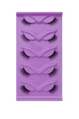5 Pairs Reusable False Eyelashes Set, Lightweight Natural Look Lashes, Fluffy Volume Wispy Eyelashes for Daily Wear, Easy to Apply & Comfortable Strip Lashes with Storage Tray