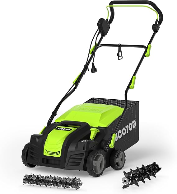 2-in-1 Dethatcher & Scarifier, 16", 15A Electric Lawn Care