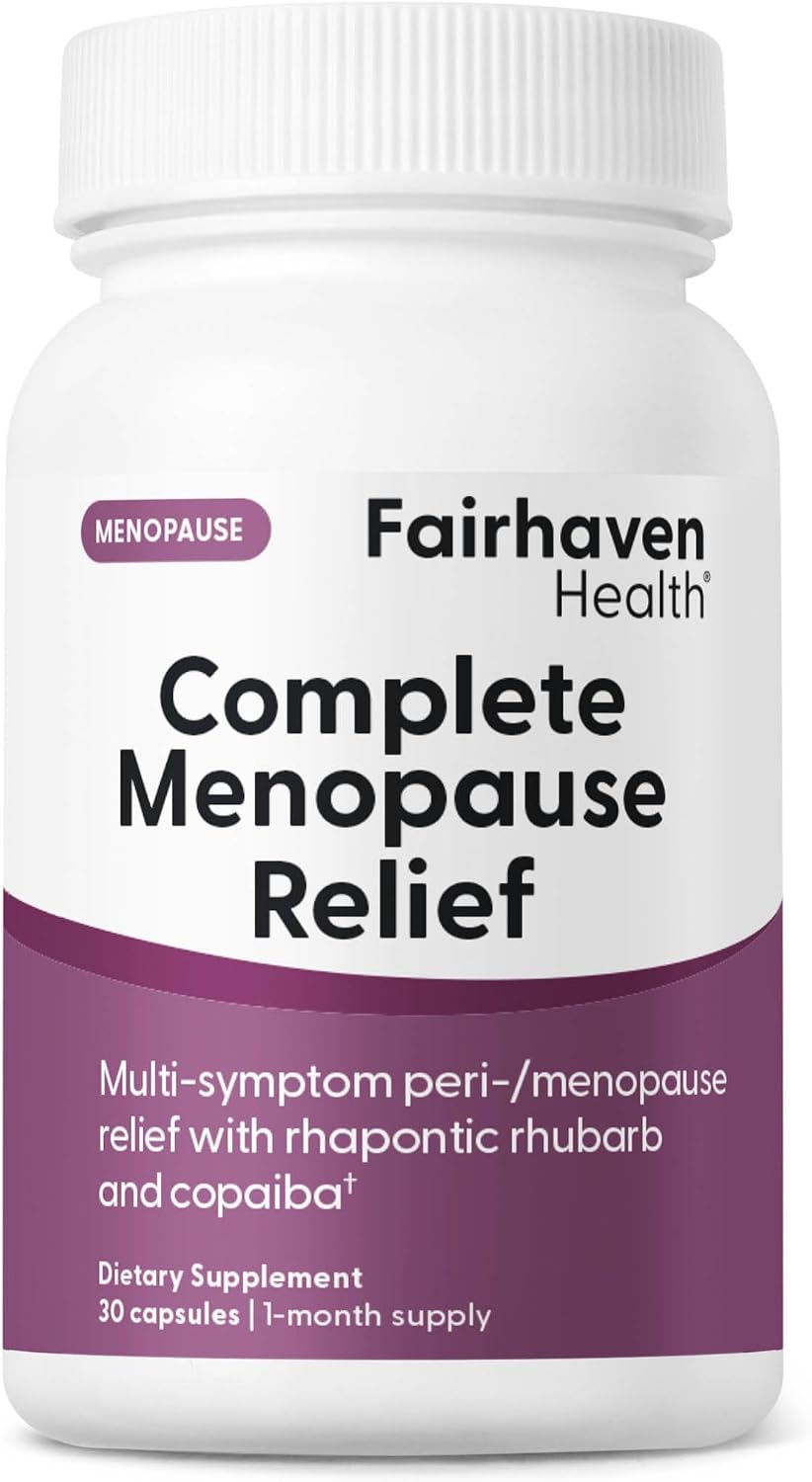 Fairhaven Health Complete Menopause Relief | Nonhormonal Menopause Symptom Relief | Relief from Hot Flashes, Night Sweats, Sleep Disturbances, More | Gluten, Dairy, Soy Free | Non-GMO | 30 Capsules