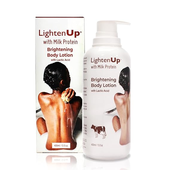 Lighten-Up Lactic Acid Lotion, 13.5 Fl oz / 400ml, AHA Body Cream, Moisturizing, Hydrating Body Lotion for Body, Knees, Armpit, Underarm, with Shea Butter, For Women and Men