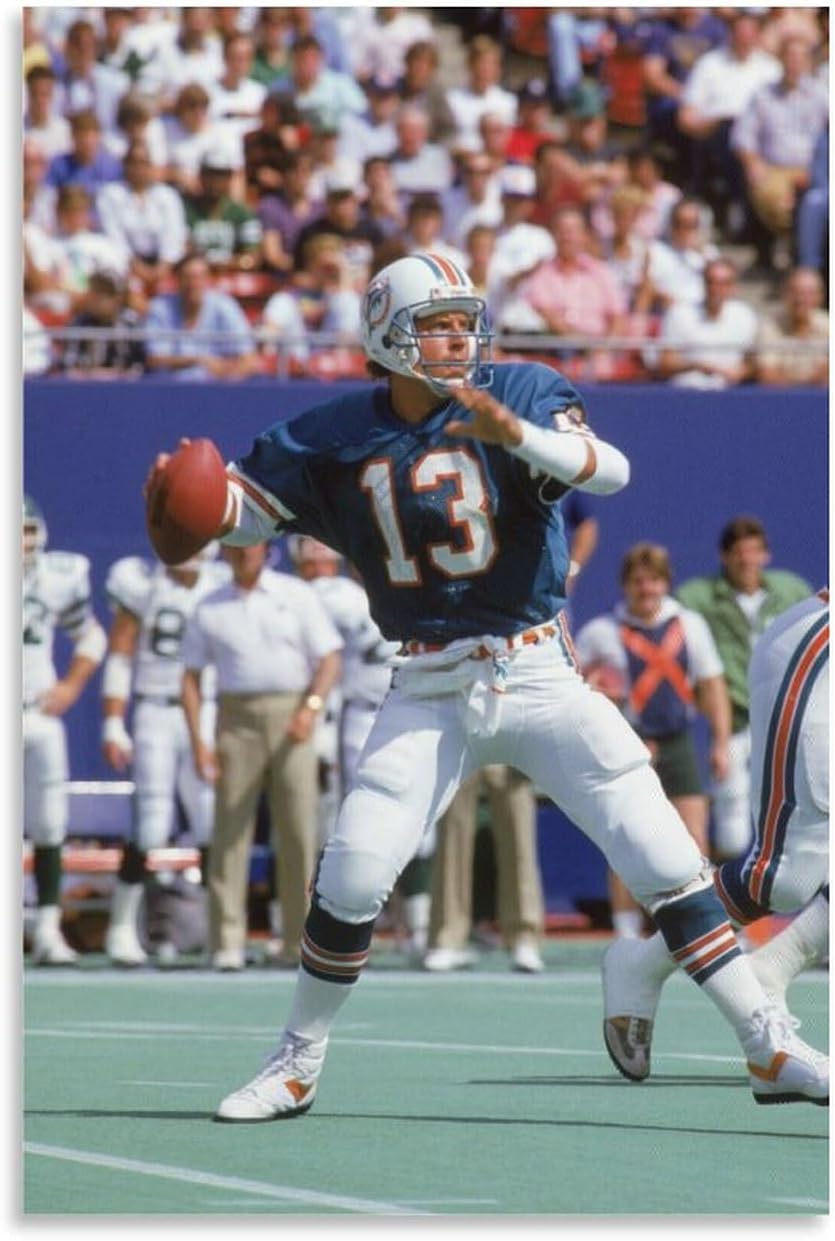 Generic Dan Marino Sports Star Poster 3 Wall Art Poster Scroll Canvas Painting Picture Living Room Decor Home FramedUnframed 08x12inch20x30cm