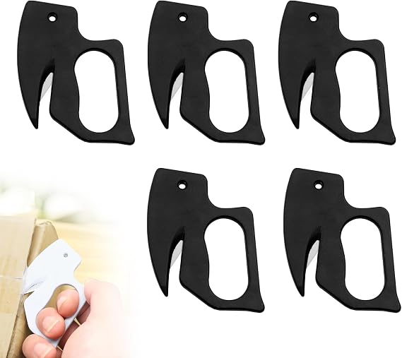 5PC Letter Opener Envelope Slitter, 2026 New Letter Openers Plastic with Blade Envelope Opener Mail Opener for Envelope,Package,Paper Cut,Safe Letter Opener (Black)