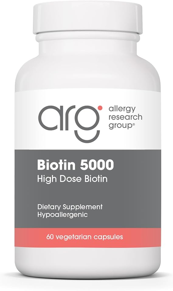 ARG Biotin 5000 mcg, Hair Skin and Nails, 60 Vegetarian Capsules