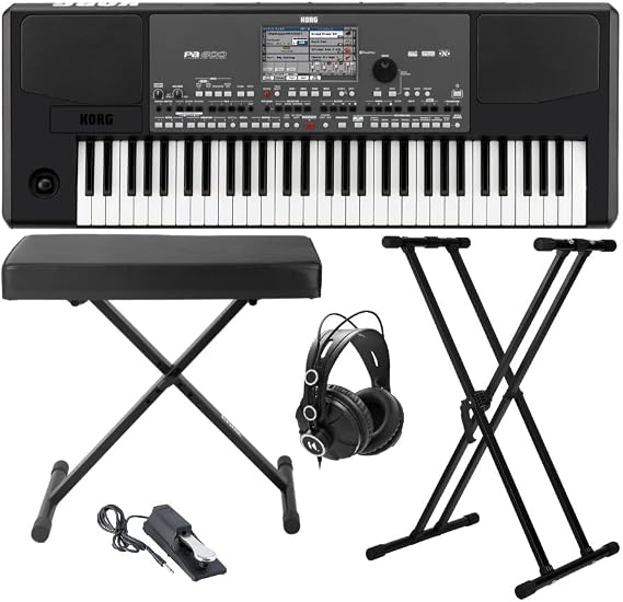 Korg PA600 61 Key Professional Arranger Keyboard Bundle