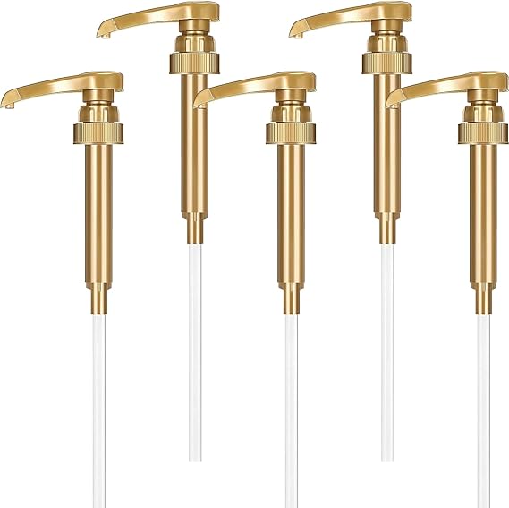 Syrup Pump 5PCS Coffee Syrup Pump Dispenser Reusable Simply Syrup Portion Pumps for Coffee Flavoring Bottles Home Drinking Coffee Bar
