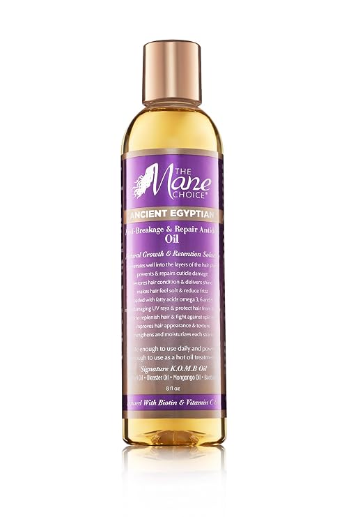 The Mane Choice Ancient Egyptian Anti-Breakage Hair Oil, 8 oz, Lightweight Natural Hair Oil, Strengthens & Protects with Biotin & Vitamins - Paraben & Sulfate Free