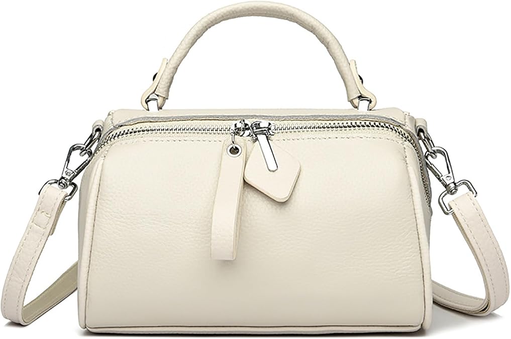 Small Genuine Leather Crossbody Purses for Women with Top Handle Zipper Around Women's Handbags