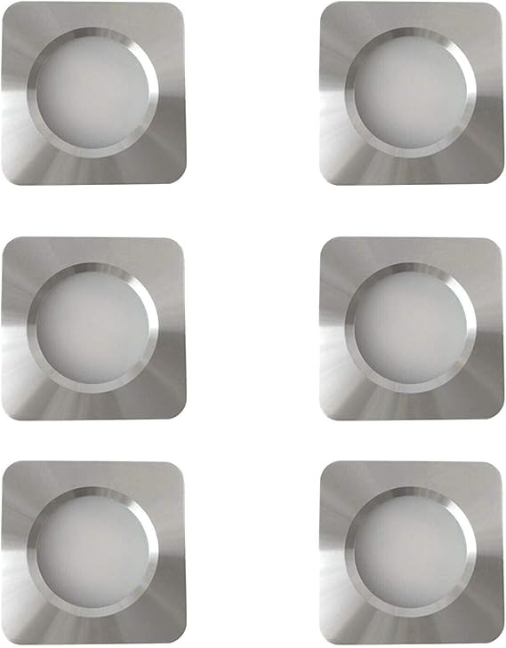6 x LED 12V 24V Square Spot Lights RV Motorhome Caravan & Boat Recessed Downlights