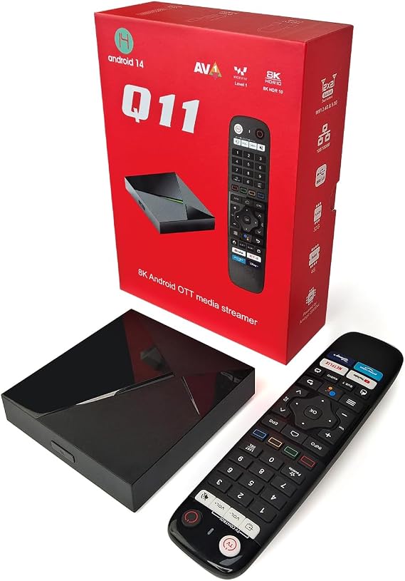 BOXPUT Q11 Android 14 , Amlogic S905X4 64-bit Quad Core 8K Decoding 4K HDR 2.4/5Ghz Dual WiFi 8822CS + 1000M Ethernet TV Box 4GB + 32GB with IRI Voice Remote