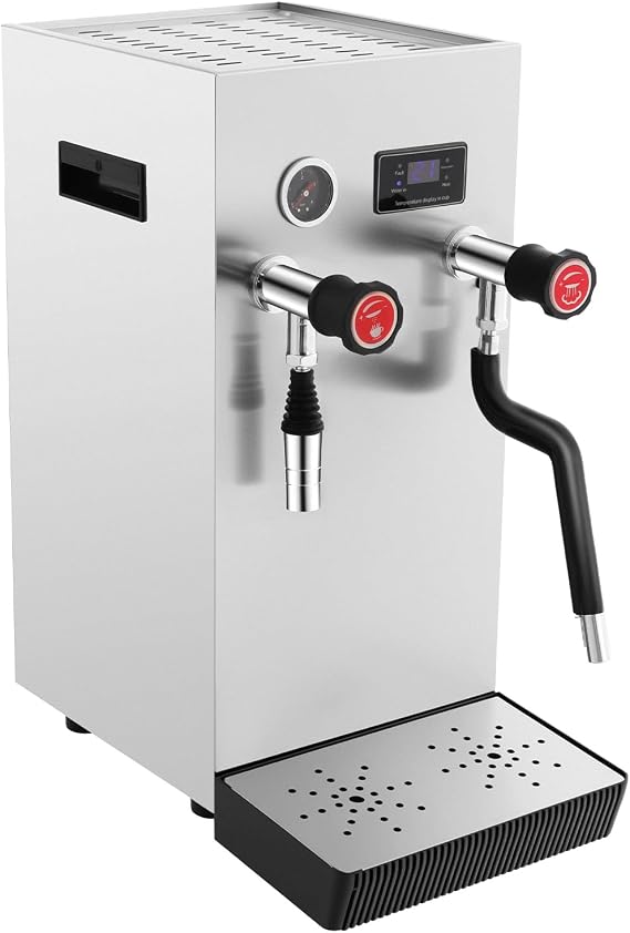 Commercial 2500W Electric 8L Water Boiling Steam Machine, Professional Coffee Milk Foam Steam Milk Bubble Water Boiling Machine LCD Display For Coffee Dessert Shop
