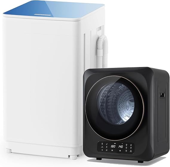 Auertech Portable Washer and Dryer Combo Set, 1.8 CU.FT Portable Clothes Dryers with Boot Dryer, 18 lbs Fully Automatic Washing Machine, 7 Wash Cycles, Compact Washer and Dryer for Apartment, RV, Dorm