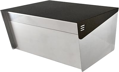 Wide DR - Extra Large Stainless Steel Post Mount Modern Design Mailbox with Lock and Key, Mid Century Secure Letterbox, Double Door Rear Access, 12 x 15 x 8 Black