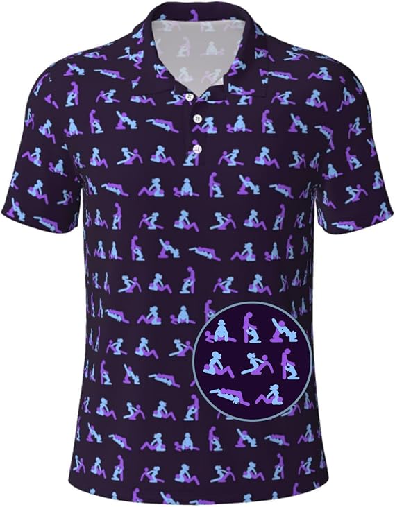Golf Shirts for Men, Funny Golf Polo Moisture Wicking Dry Fit Short Sleeve