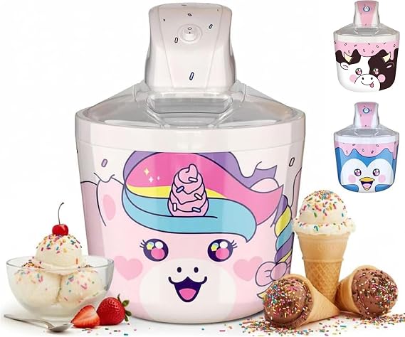 Unicorn Electric Ice Cream Maker Machine for Kids Countertop, Pink
