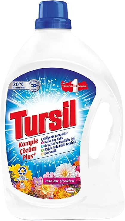 Tursil Matik Komple Çözüm Plus Jel Sıvı Çamaşır Deterjanı Kır Çiçekleri 33 Yıkama
