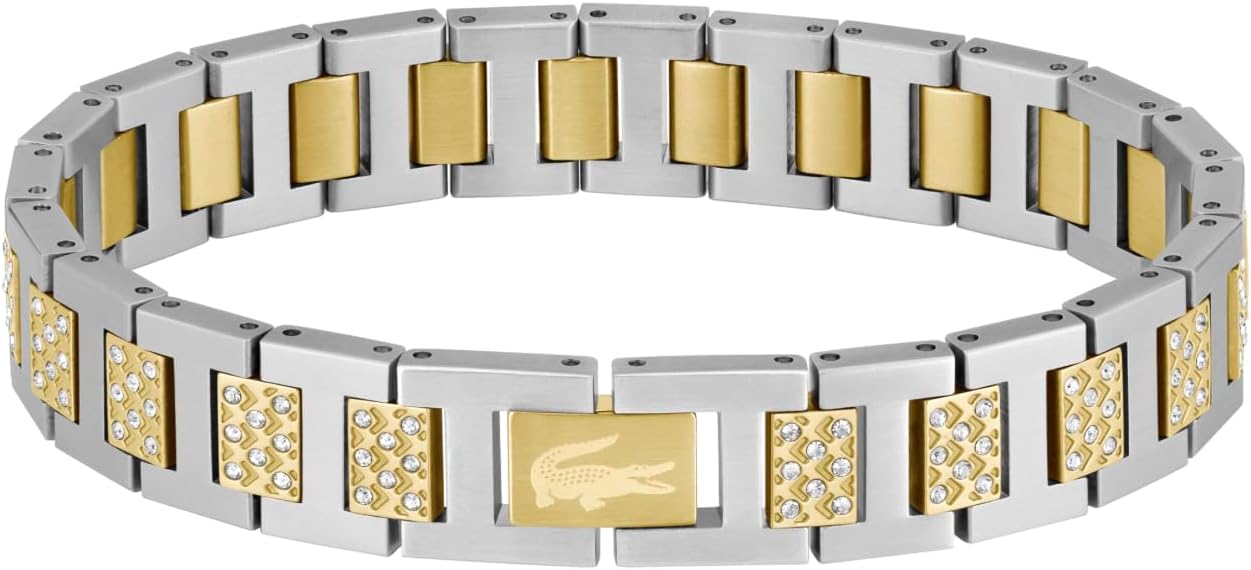 Lacoste METROPOLE Collection Link Bracelet Embellished with petit piqué pattern - Available for men and women