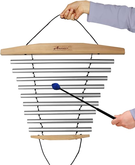Handy Chime with Mallet for Relaxing Sound Bath Meditation Yoga Class Energy Refresh 9 Tone Swing Chime Sound Healing Instrument