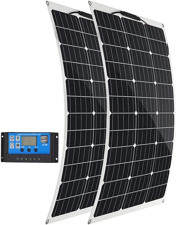 600W Solar Panel, 18V Flexible Monocrystalline Solar Panel with 40A Solar Charge Controller for Car, Rv, Yacht, Camping, Boat Solar Hybrid Systems