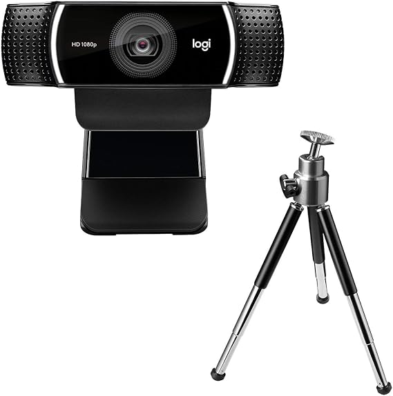 Logitech C922 Webcam PRO with tripod Full HD 1080p 78 ° field of view autofocus exposure compensation H.264 compression USB port for streaming via OBS XSplit etc. PC / Mac / ChromeOS / Android