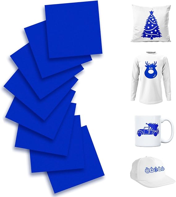 8Pcs Blue Infusible Transfer Ink Sheets Bundle for Cricut Mug Press