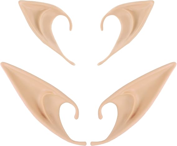 Skeleteen Costume Elf Ear Cuffs - Fairy Mystical Pixie Elven Ears Two Sets of Different Sizes for Men Women and Childrens Costumes