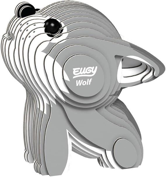 EUGY Wolf 3D Puzzle, 27 Piece Paper Craft Kit for Kids 6+