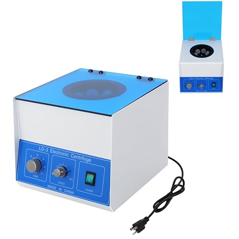 6 * 50ml Electric Lab Benchtop Centrifuge, LD-3 Adjustable Speed 4000rpm Centrifuge Machine with Timer 0-60min and Speed Control, 110V Low-Speed Large Capacity Desktop Laboratory Medical