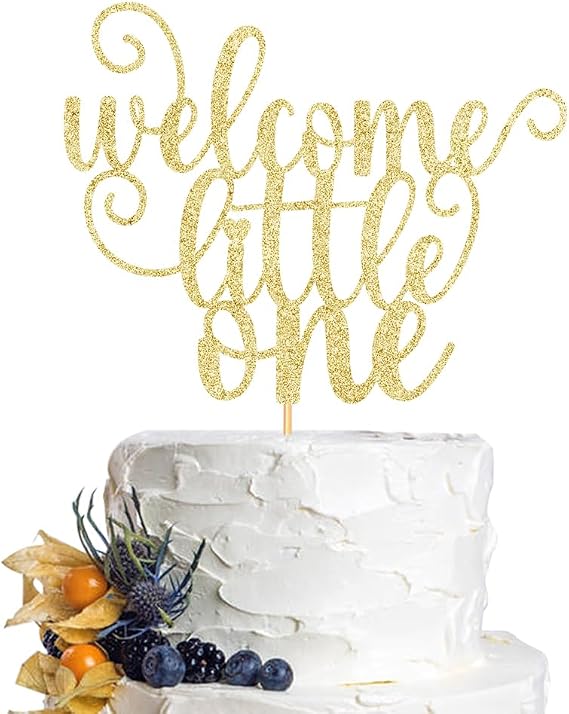 Welcome little one Cake Topper-Baby Birthday Party Cake Decorations