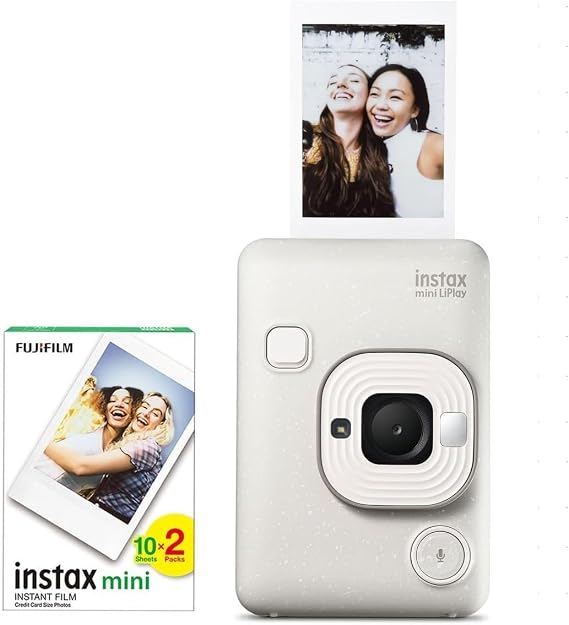 Fujifilm Instax Mini Liplay Hybrid Misty White Camera 20-Piece Film