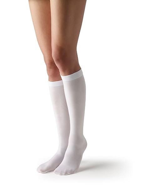 T.E.D. Anti-Embolism Compression Stocking, Knee Length, White, Medium, Long, Closed-Toe, 1 Pair