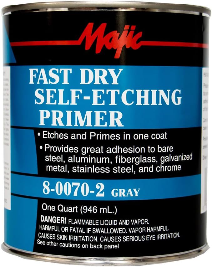 Majic Paints 8-0070-2 Self Etching Primer, 1-Quart, Gray Primer, 32 Fl Oz