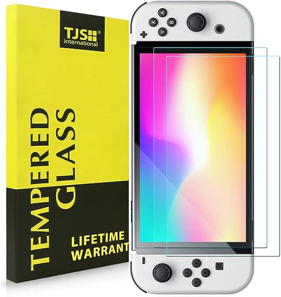 TJS 2 Pack Screen Protector for Nintendo Switch OLED Model 2021 7.0" Clear