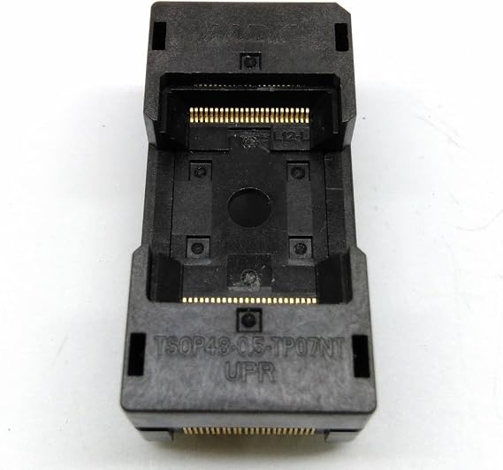TSOP48 Long model Open Top Burn in Socket Pin Pitch 0.5mm IC Test Socket Adapter Transposon Adapter Conversion Block IC size:12X18.4mm,socket size:20X40mm