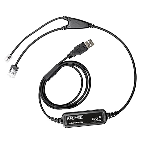 Leitner Electronic Hookswitch for Yealink Phones | EHS electronic hookswitch cable, remote answer and end calls, Yealink phones, all Leitner wireless office headsets