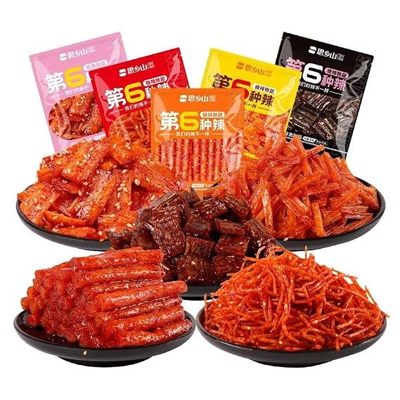 5 kinds of spicy noodles,Spicy Noodle Web Celebrity latiao Snacks, gluten,Sweet and spicy Chinese snacks, Instant Delicious Handmade Spicy Snacks,Leisure snacks (2 bag)