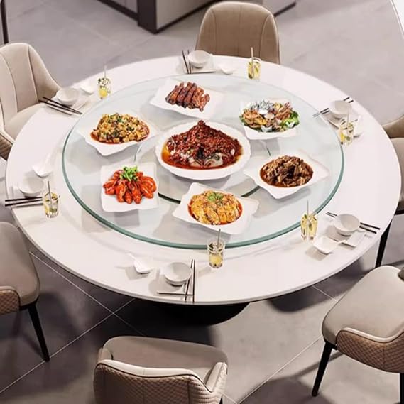 DOUKI Lazy Susan Turntable For Dining Table Tempered Glass Rotating Tray 28In Large Swivel Serving Plate, Tabletop Rotating Tray To Share Food (Color : Clear, Size : 28inch(70cm))