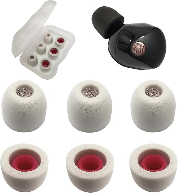 Memory Foam Ear Tips for Sony WF-1000XM5/XM4-Noise Isolating Fits Case Replacement Tips for Sony Earbuds Extra Small,Gray